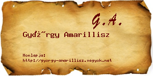 György Amarillisz névjegykártya